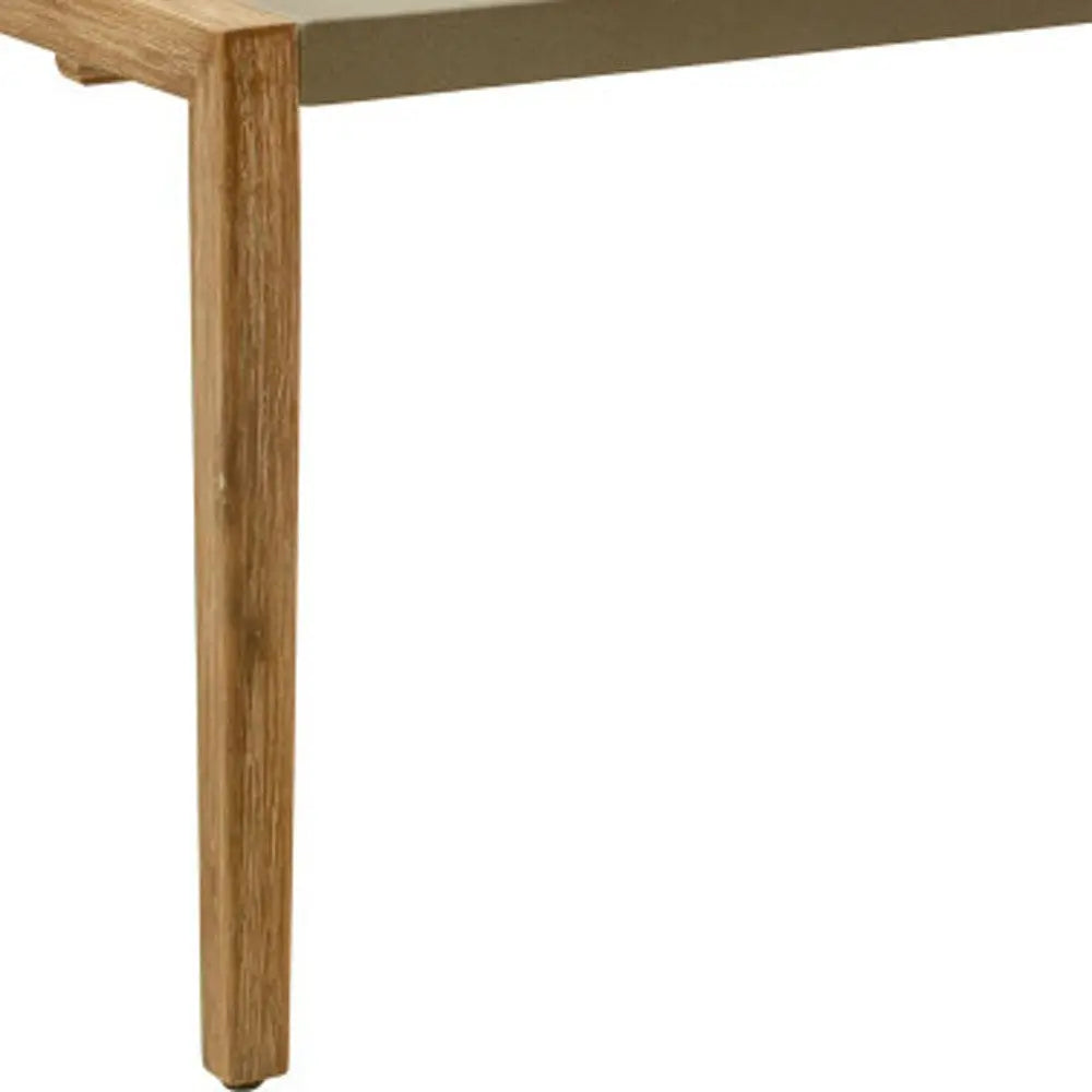 79" Gray and Natural Faux Concrete and Solid Wood Dining Table Homeroots Kitchen & Dining