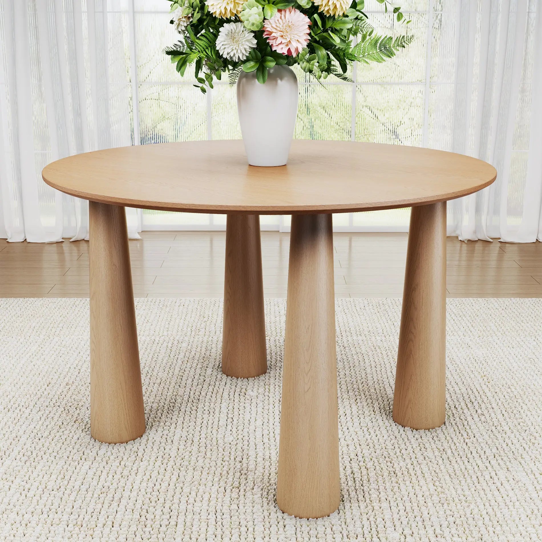 79" Natural Solid Wood Oval Dining Table Homeroots Kitchen & Dining