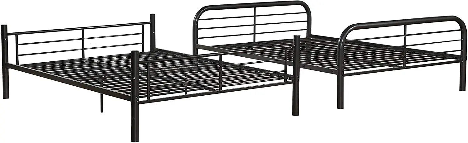 79" X 57" X 65" Gunmetal Metal Tube Full Over Full Bunk Bed Homeroots Bed & Bath