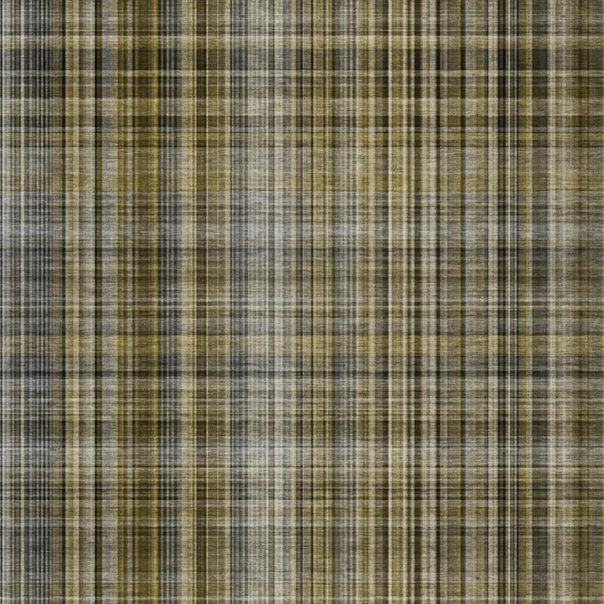 5' X 8' Taupe And Gray Plaid Shag Washable Area Rug With UV Protection - Home & Garden