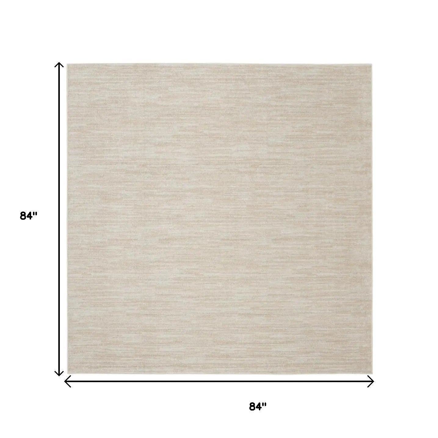 7' Beige And Ivory Square Indoor Outdoor Area Rug Homeroots Outdoor
