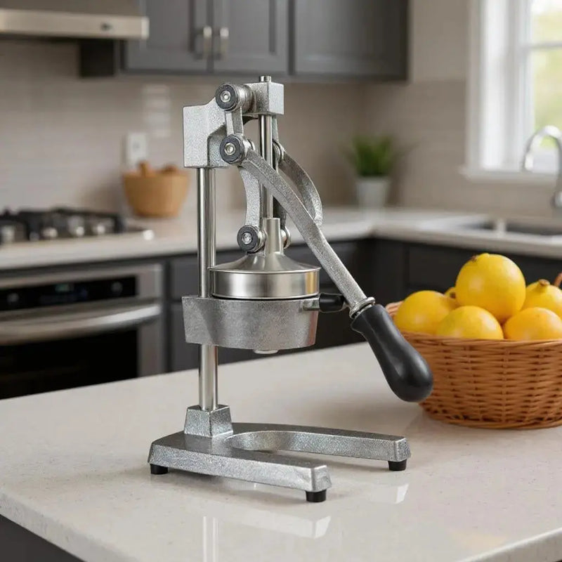 7" Black And Silver Stainless Steel Manual Juicer Homeroots Kitchen & Dining