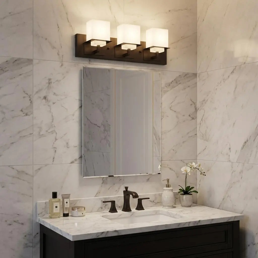 7" Black And White Metal and Glass Vanity Flush Mounted Sconce Homeroots Lighting