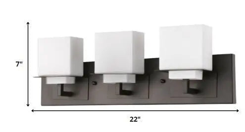 7" Black And White Metal and Glass Vanity Flush Mounted Sconce Homeroots Lighting