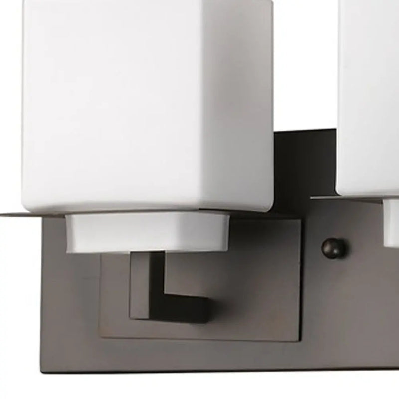 7" Black And White Metal and Glass Vanity Flush Mounted Sconce Homeroots Lighting