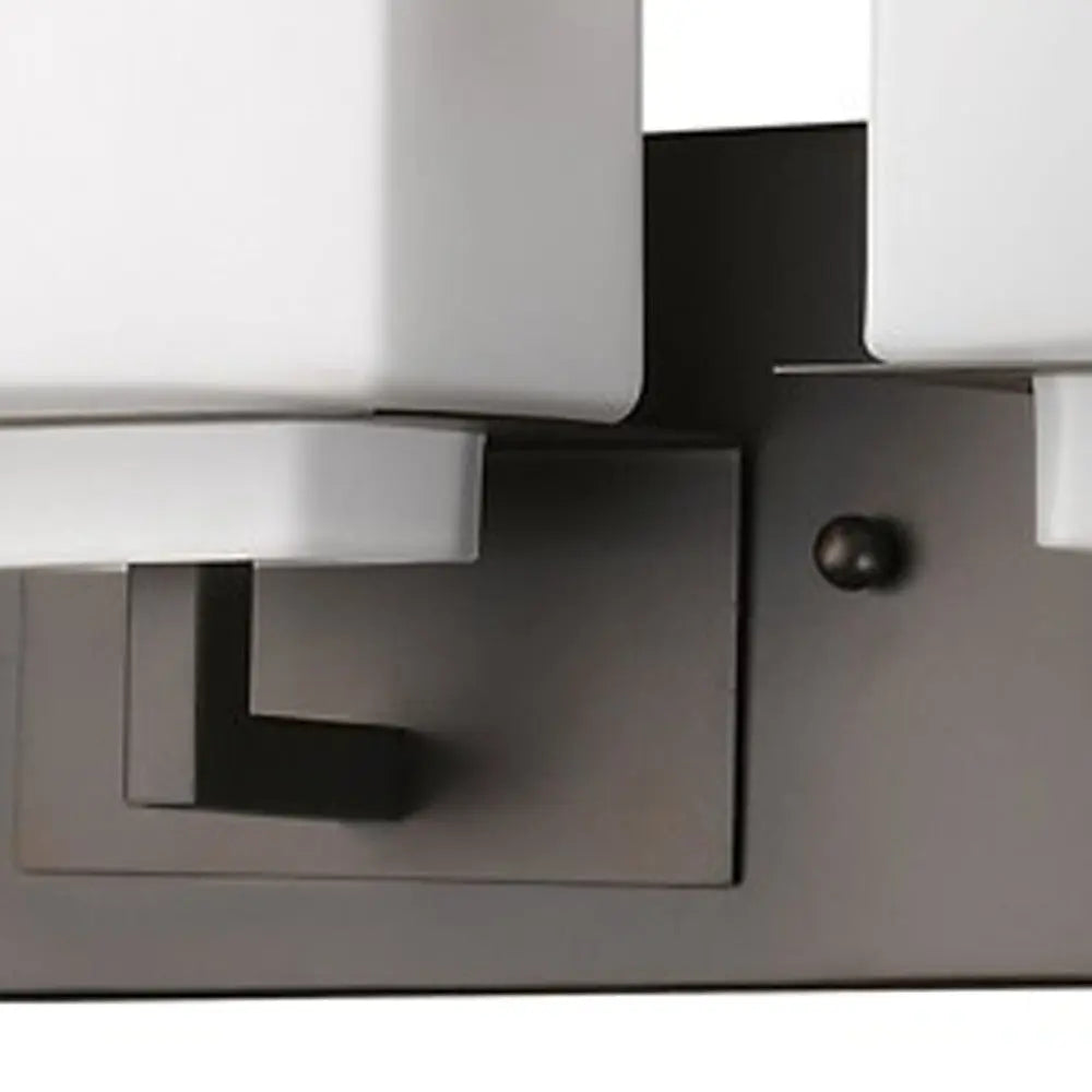 7" Black And White Metal and Glass Vanity Flush Mounted Sconce Homeroots Lighting
