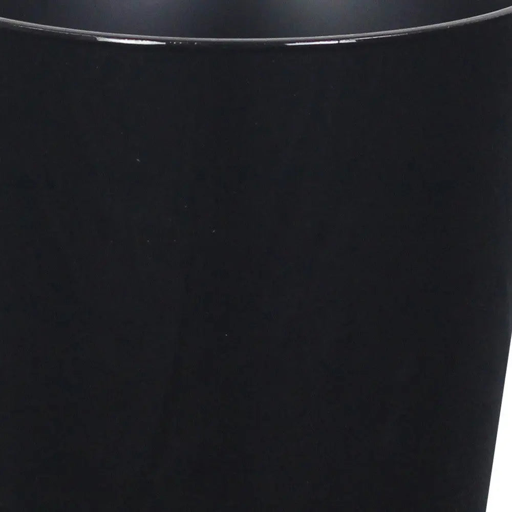 7" Black Recycled Plastic Indoor Outdoor Round Pot Planter Homeroots Outdoor
