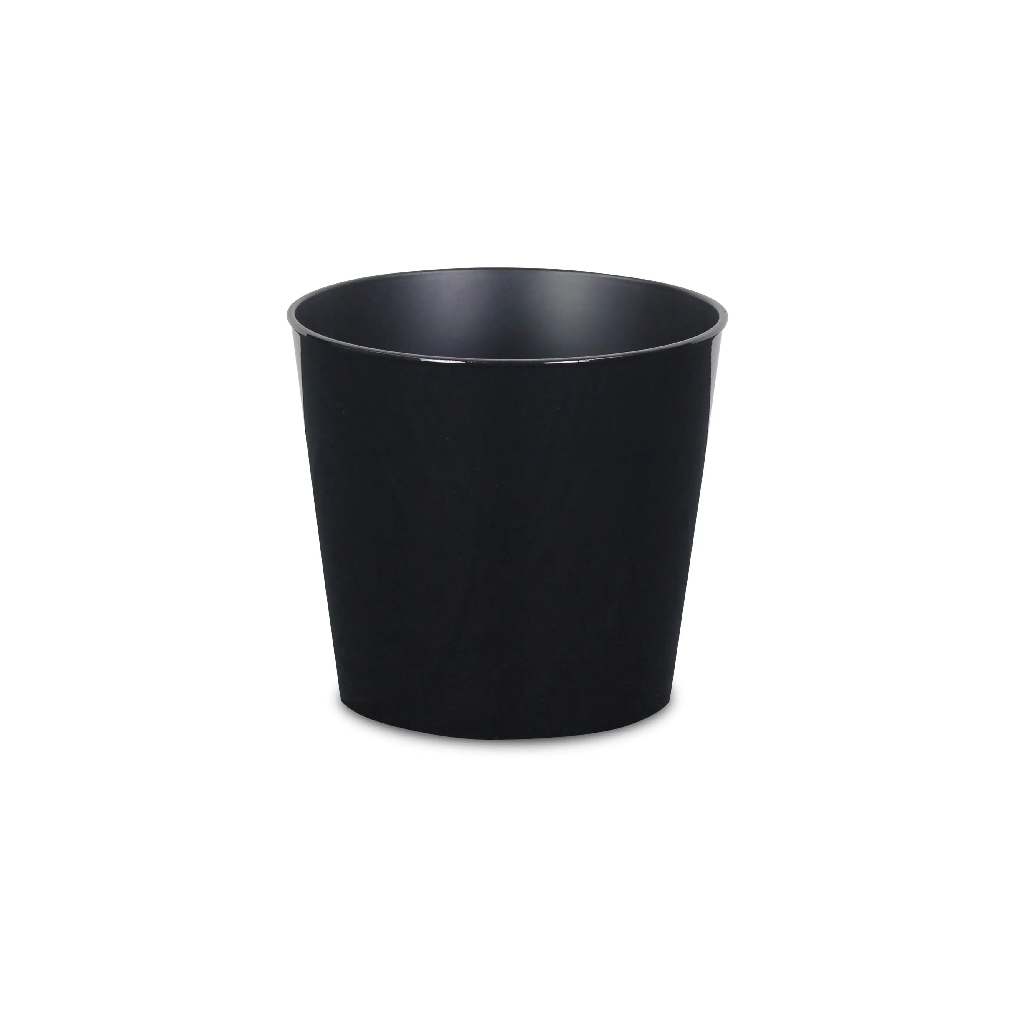 7" Black Recycled Plastic Indoor Outdoor Round Pot Planter Homeroots Outdoor