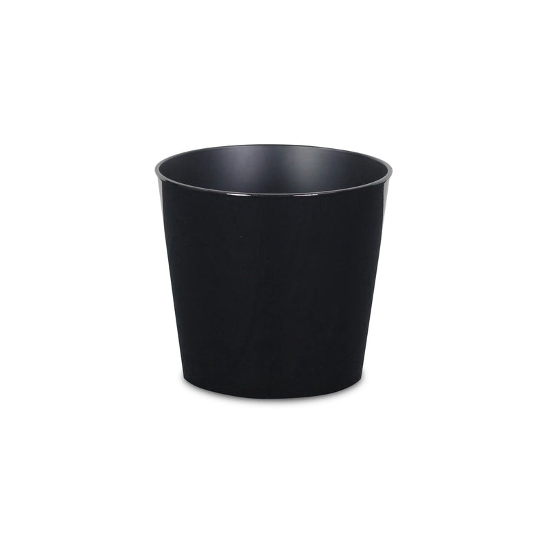7" Black Recycled Plastic Indoor Outdoor Round Pot Planter Homeroots Outdoor