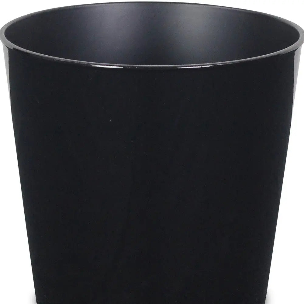 7" Black Recycled Plastic Indoor Outdoor Round Pot Planter Homeroots Outdoor