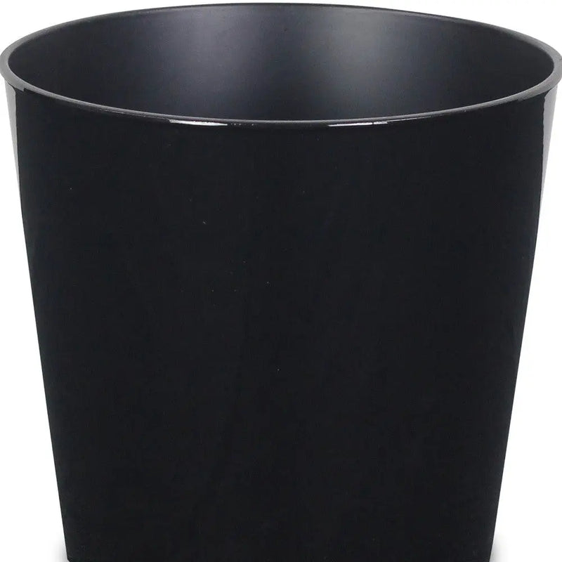 7" Black Recycled Plastic Indoor Outdoor Round Pot Planter Homeroots Outdoor