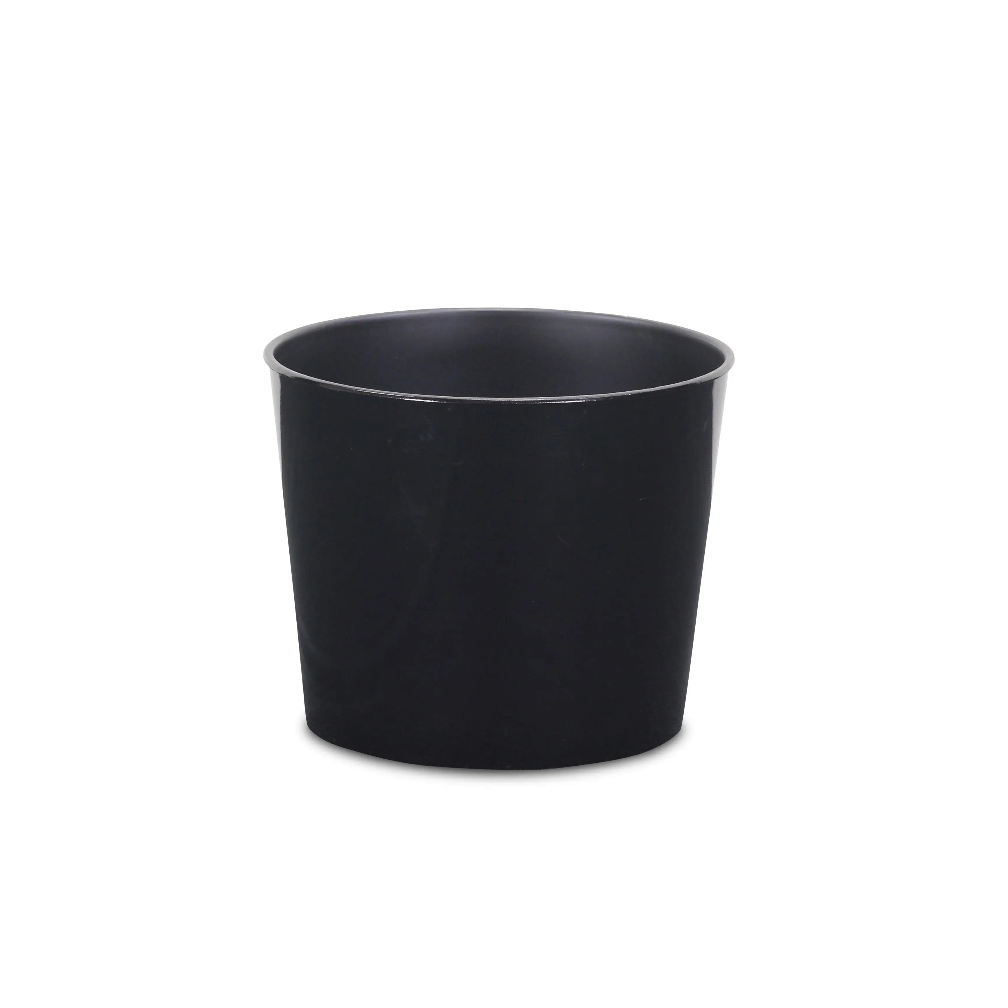 7" Black Recycled Plastic Indoor Outdoor Round Pot Planter Homeroots Outdoor