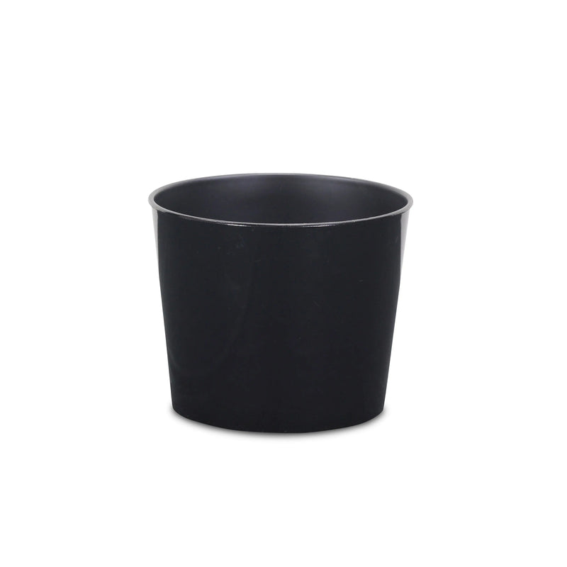 7" Black Recycled Plastic Indoor Outdoor Round Pot Planter Homeroots Outdoor