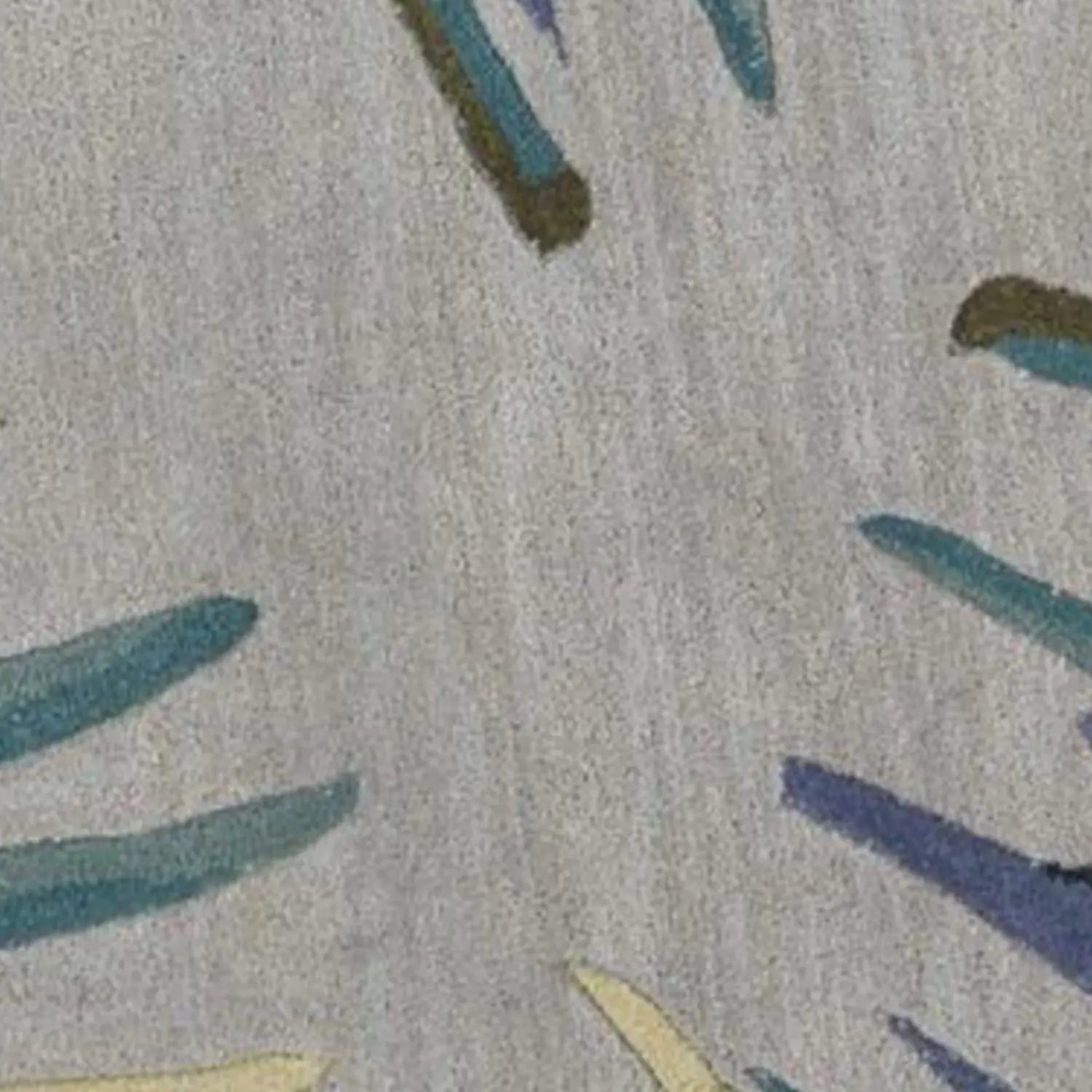 7' Blue And Gray Wool Tropical Botanical Hand Tufted Round Rug Homeroots Home Decor