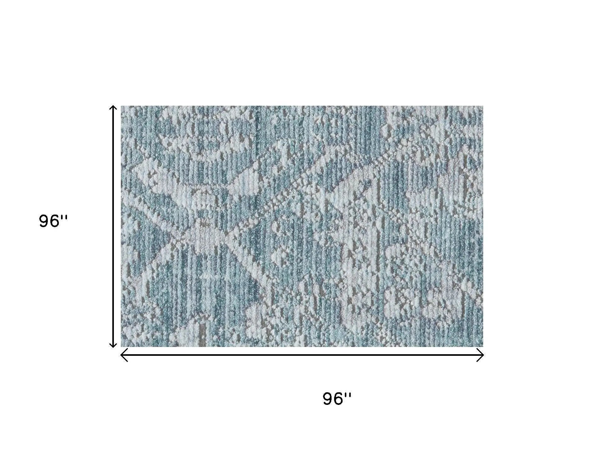 7' Blue Gray And Silver Abstract Area Rug With Fringe Homeroots Home Decor