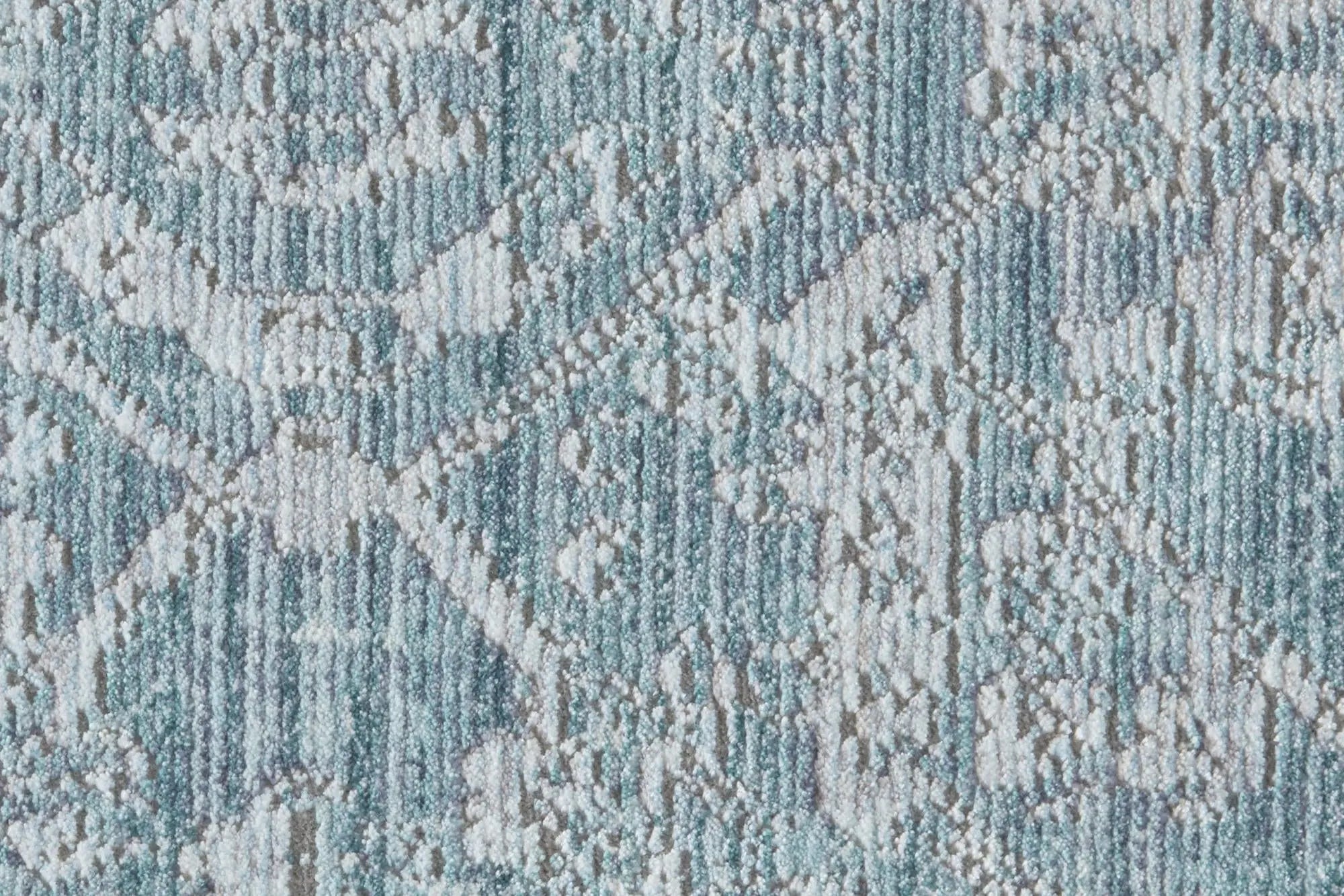 7' Blue Gray And Silver Abstract Area Rug With Fringe Homeroots Home Decor