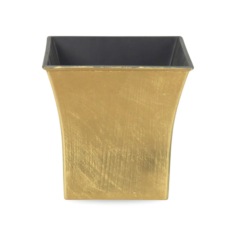 7" Gold Recycled Plastic Indoor Outdoor Square Pot Planter Homeroots Outdoor