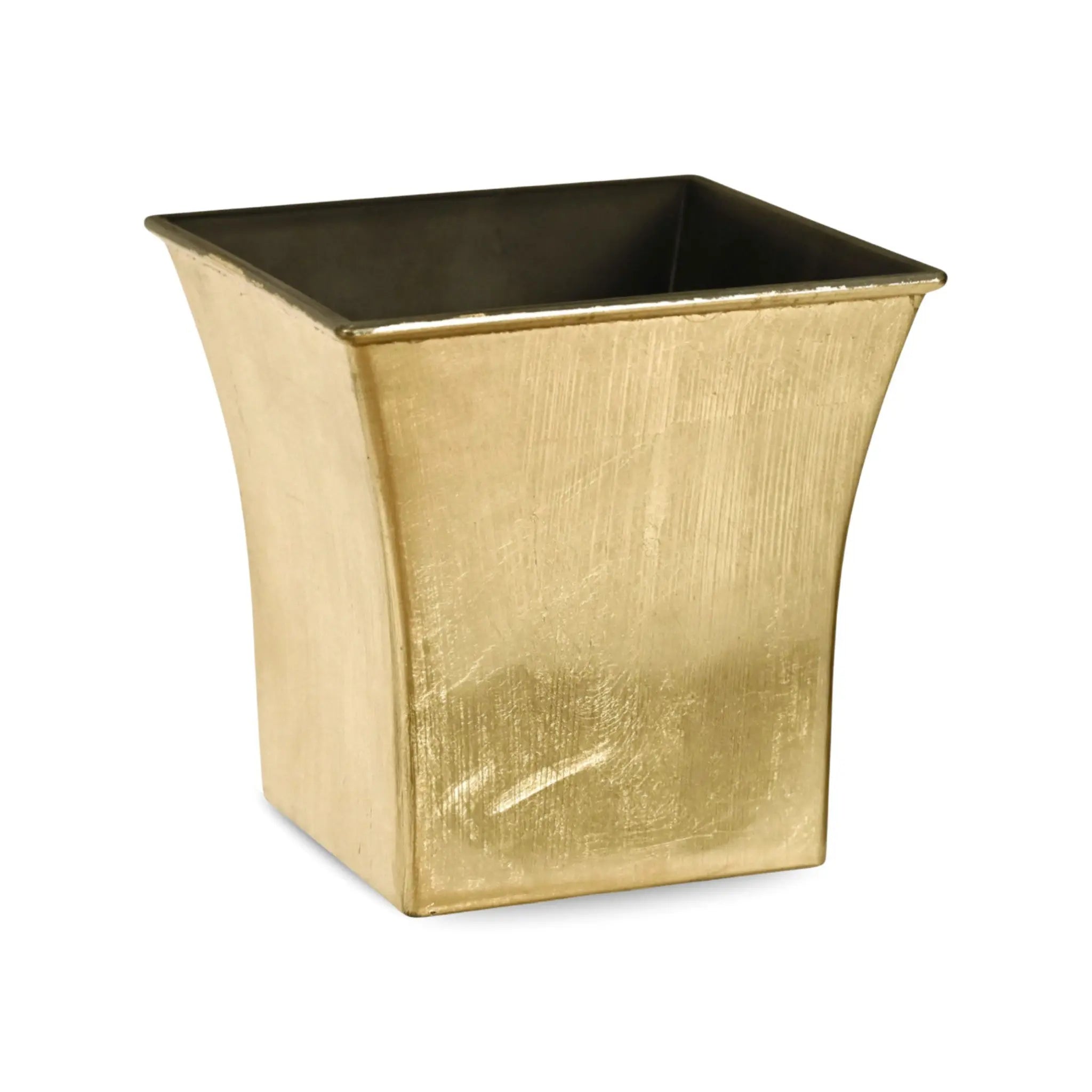 7" Gold Recycled Plastic Indoor Outdoor Square Pot Planter Homeroots Outdoor
