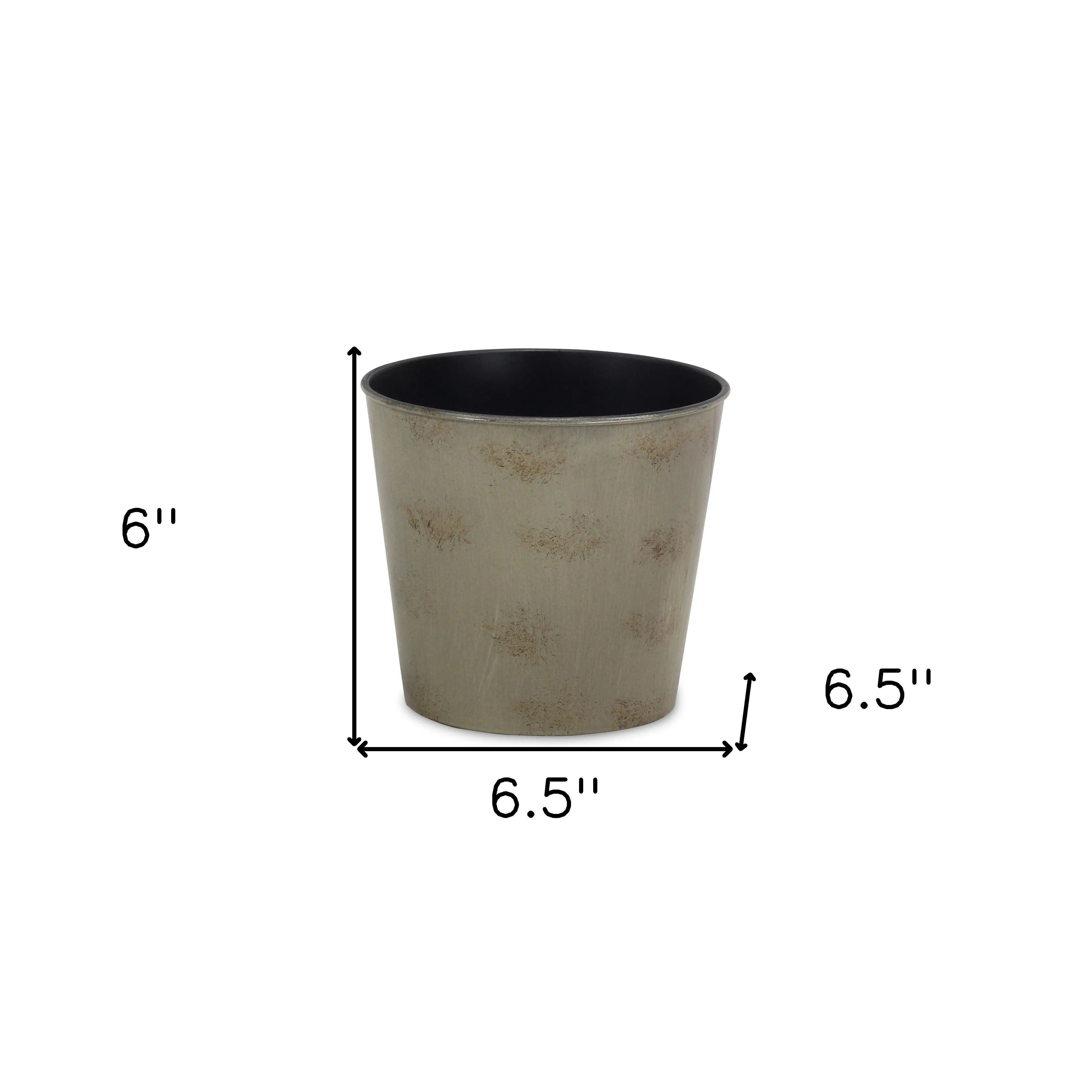 7" Gray Recycled Plastic Indoor Outdoor Round Pot Planter Homeroots Outdoor
