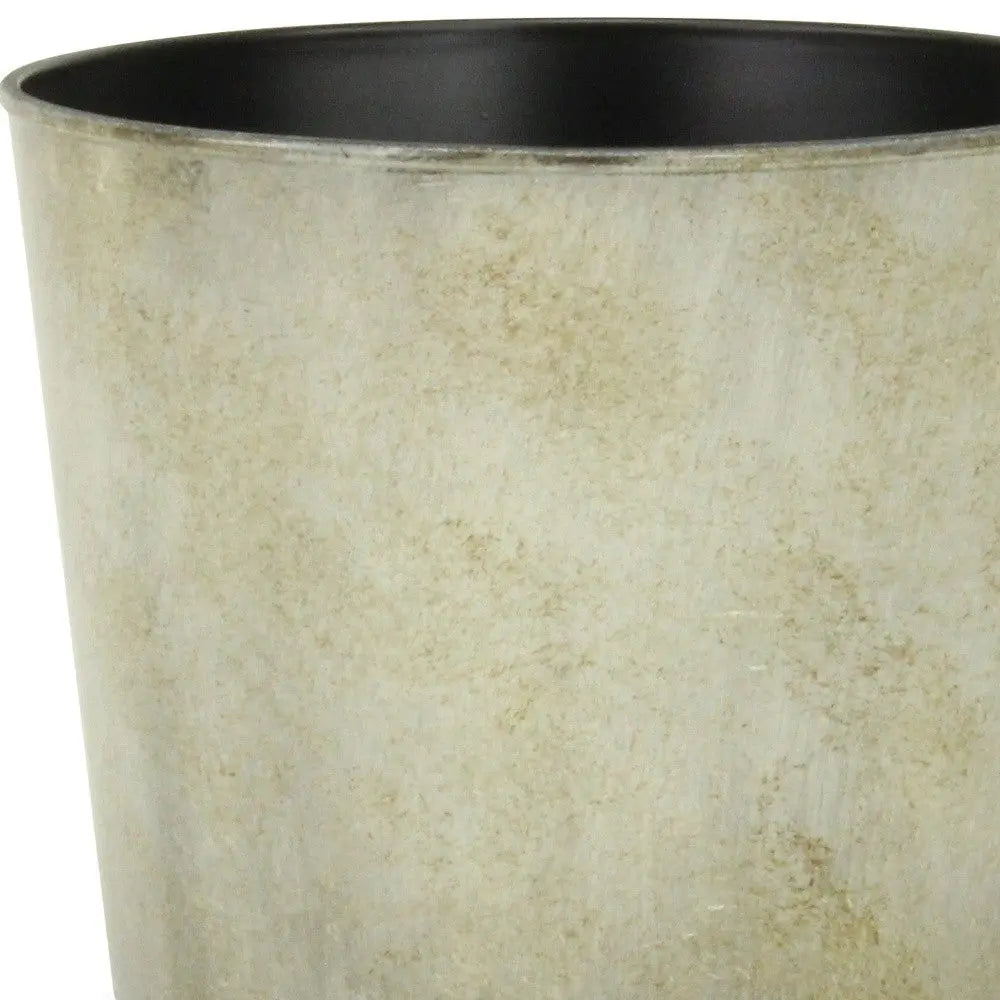7" Gray Recycled Plastic Indoor Outdoor Round Pot Planter Homeroots Outdoor