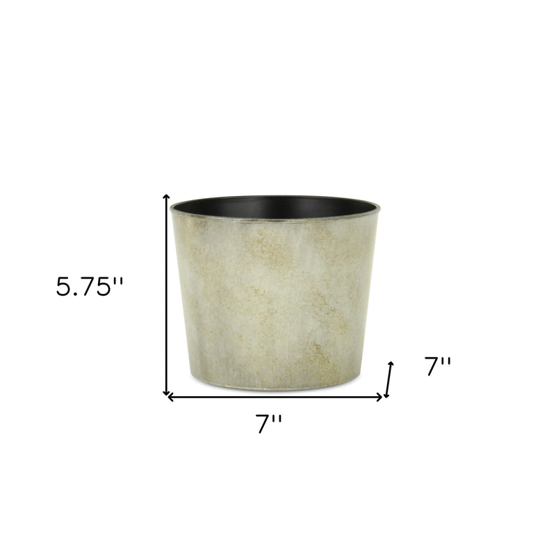 7" Gray Recycled Plastic Indoor Outdoor Round Pot Planter Homeroots Outdoor