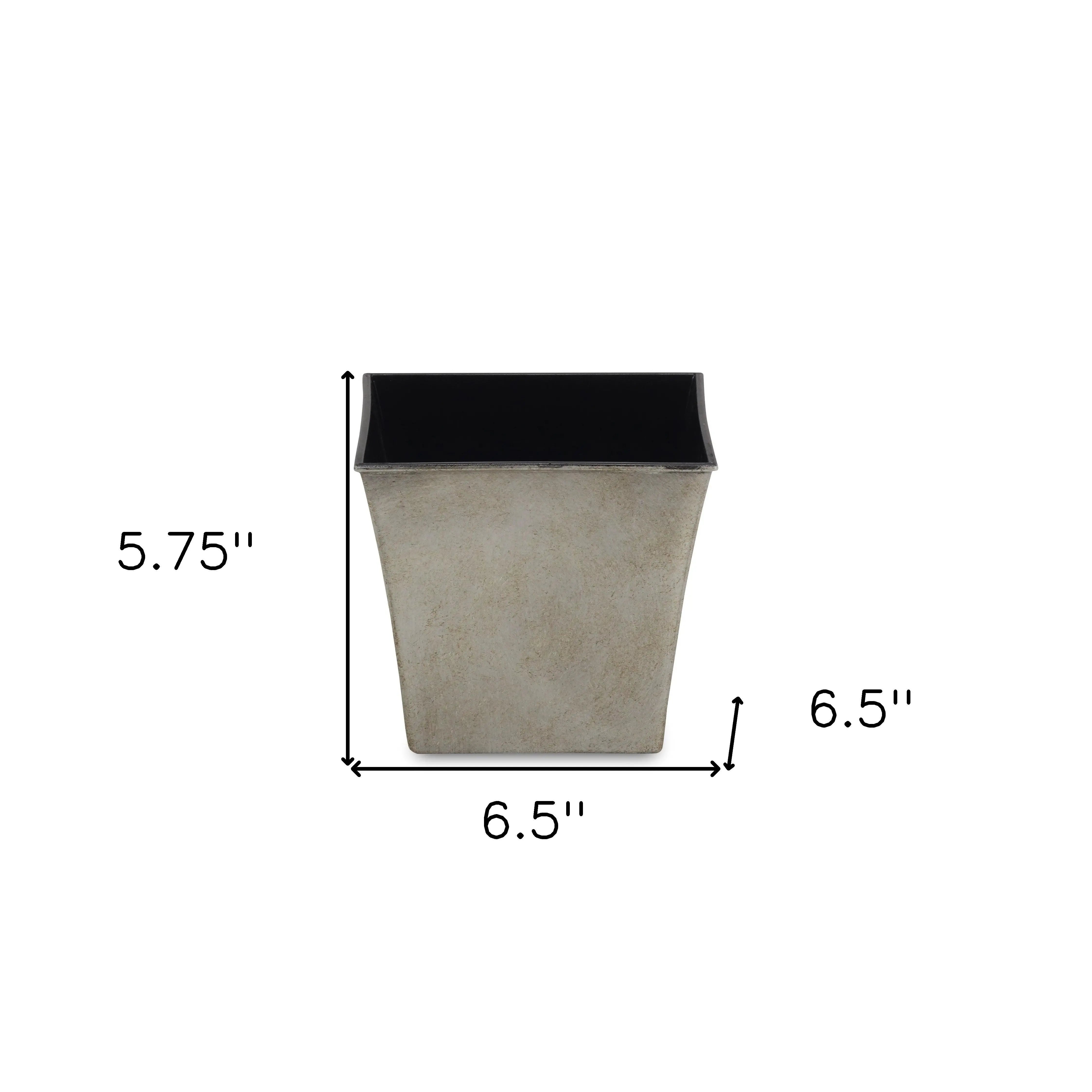 7" Gray Recycled Plastic Indoor Outdoor Square Pot Planter Homeroots Outdoor
