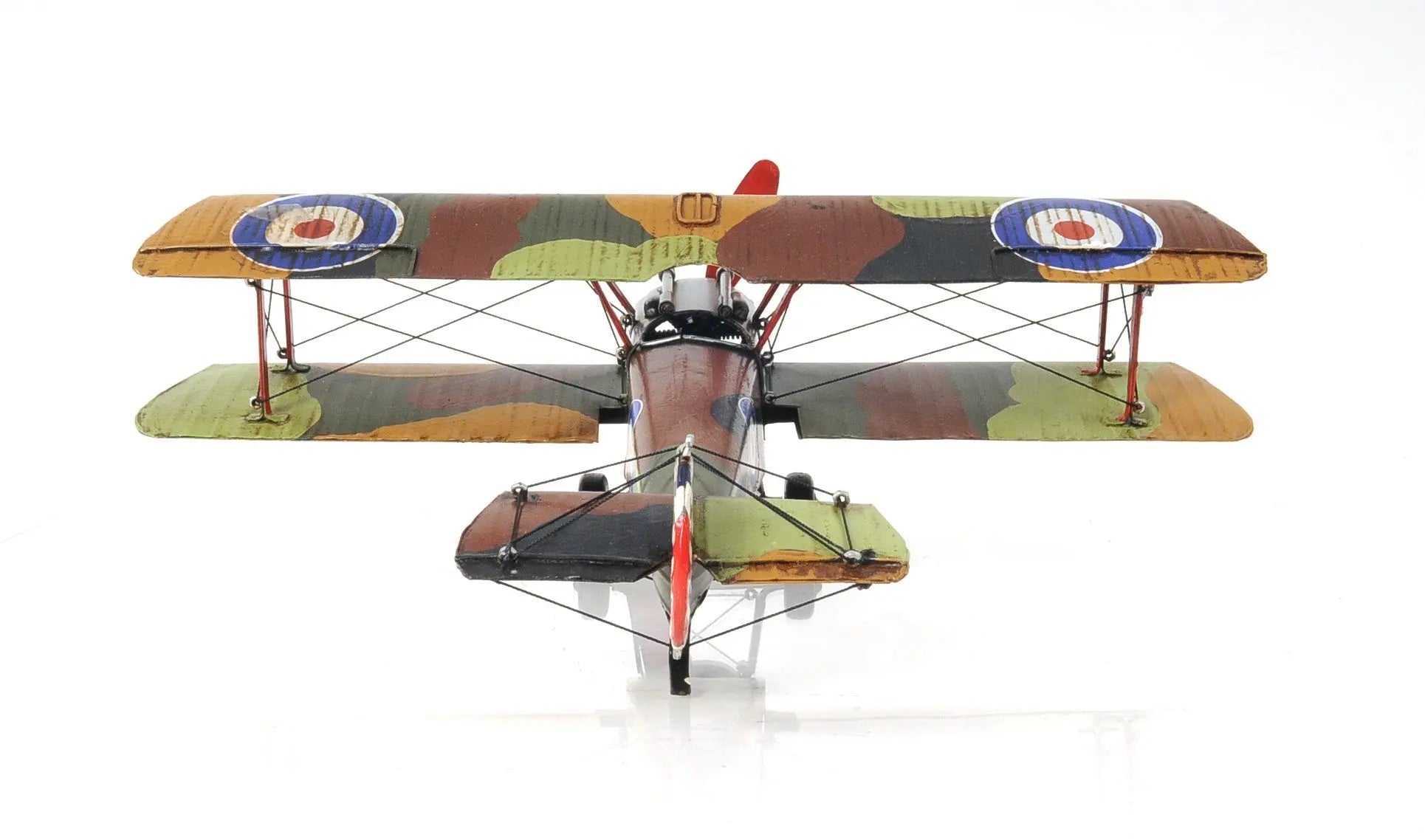 7" Green Metal Hand Painted Model Airplane Tabletop Sculpture Homeroots Home Decor