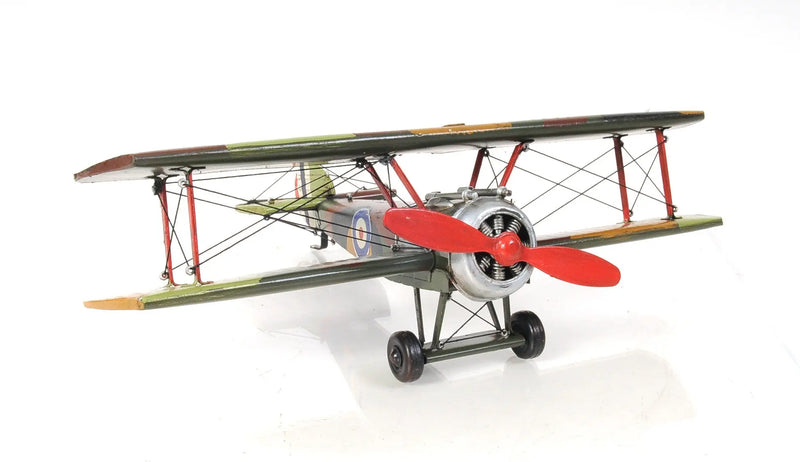 7" Green Metal Hand Painted Model Airplane Tabletop Sculpture Homeroots Home Decor