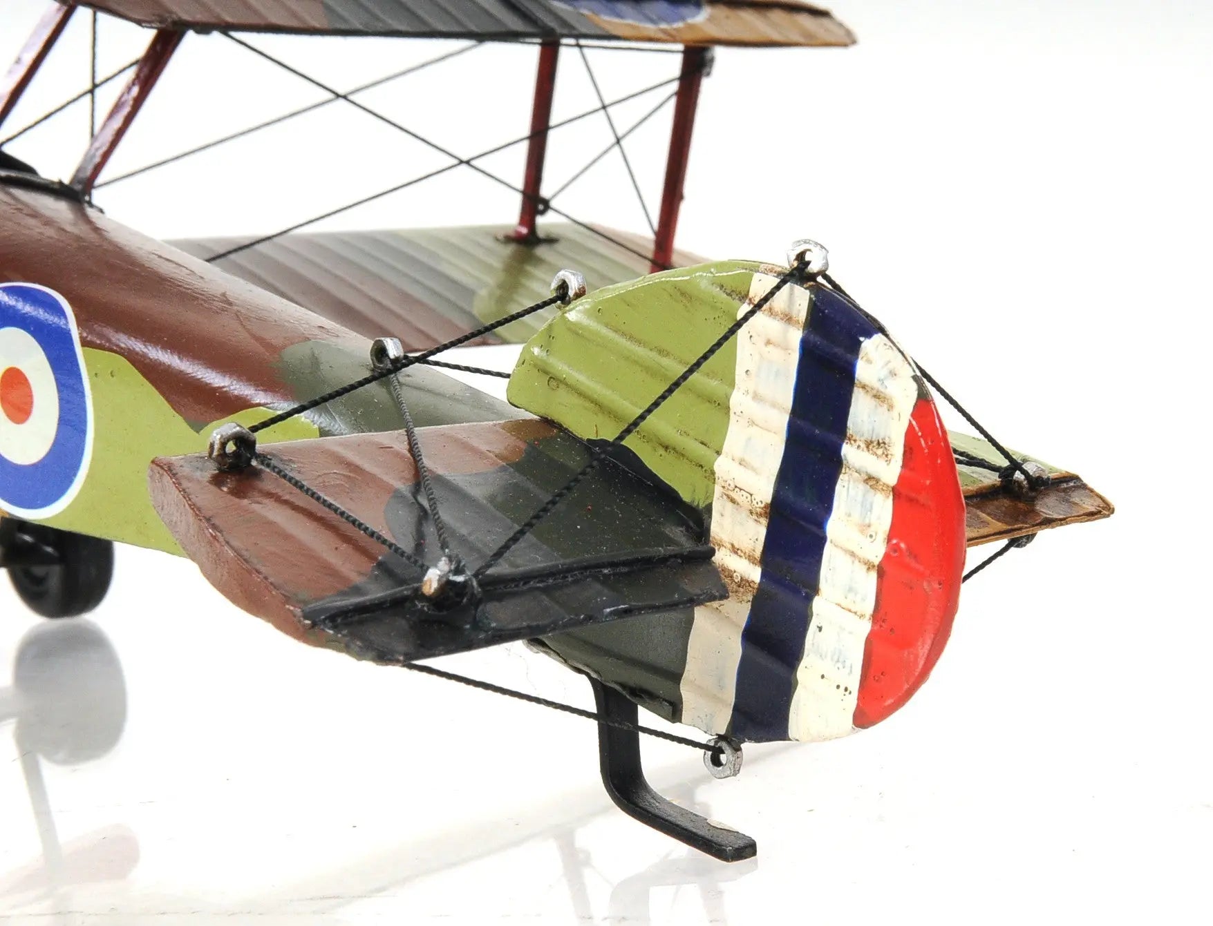 7" Green Metal Hand Painted Model Airplane Tabletop Sculpture Homeroots Home Decor
