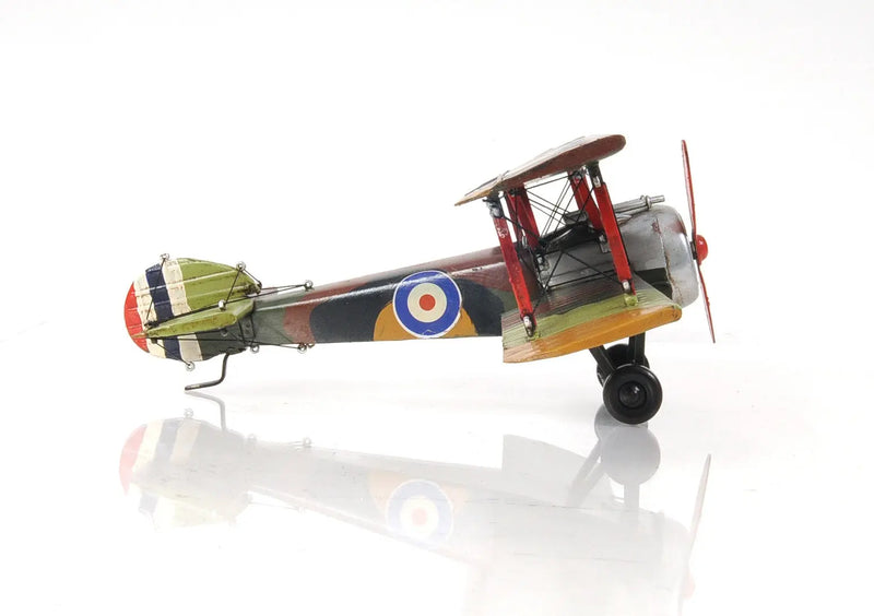 7" Green Metal Hand Painted Model Airplane Tabletop Sculpture Homeroots Home Decor
