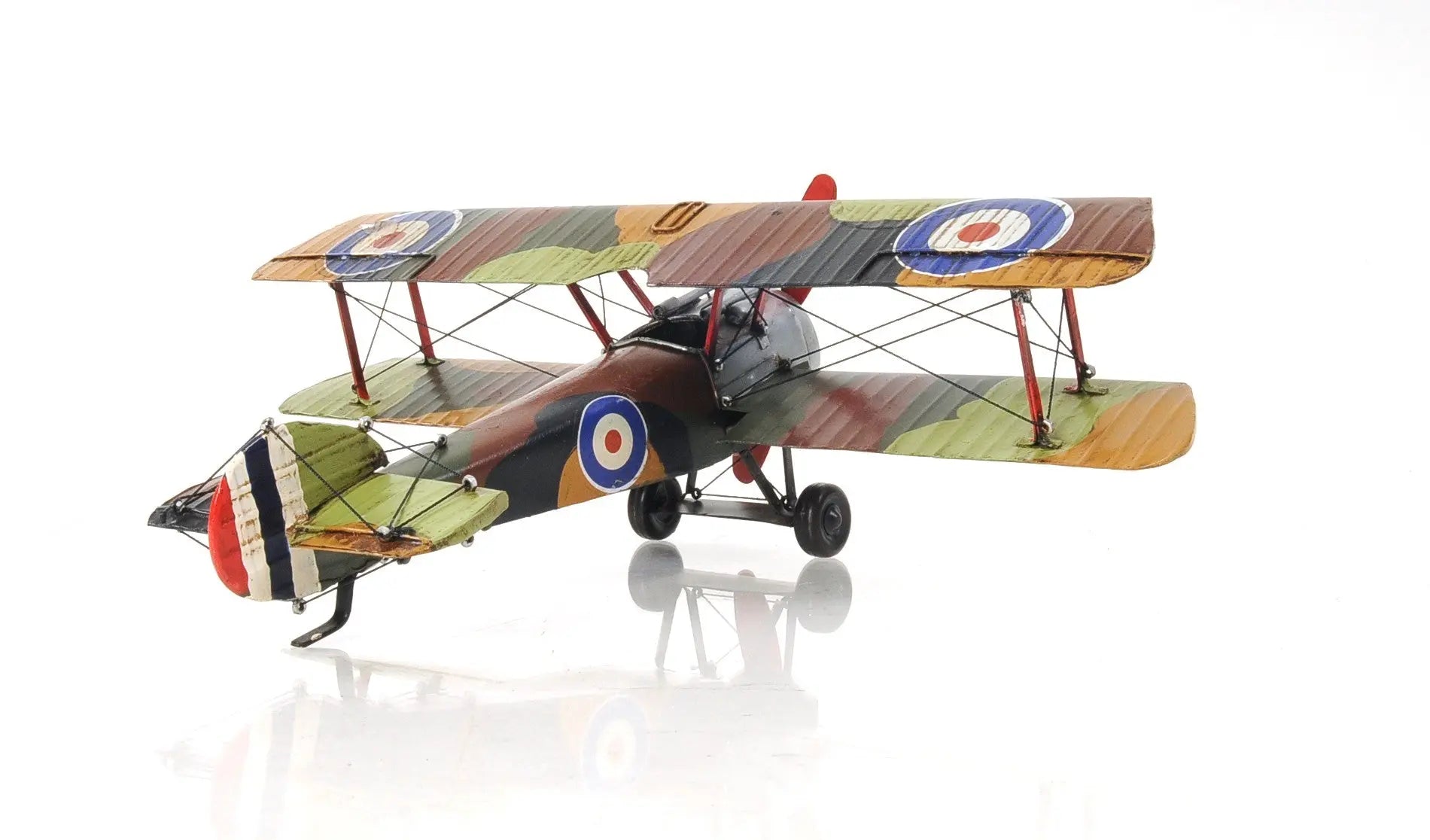 7" Green Metal Hand Painted Model Airplane Tabletop Sculpture Homeroots Home Decor