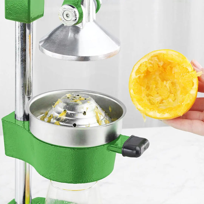 7" Green Silver And Black Stainless Steel Manual Juicer Homeroots Kitchen & Dining