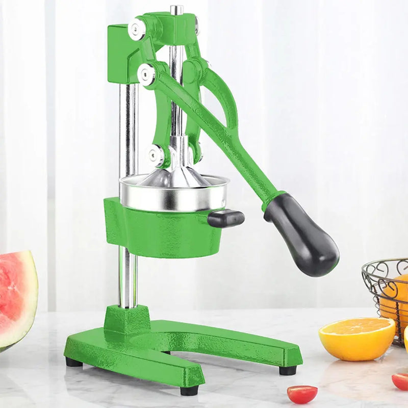7" Green Silver And Black Stainless Steel Manual Juicer Homeroots Kitchen & Dining