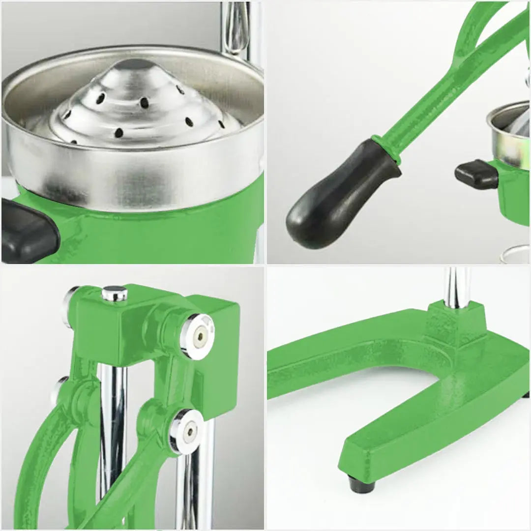 7" Green Silver And Black Stainless Steel Manual Juicer Homeroots Kitchen & Dining