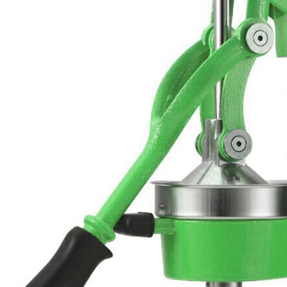 7" Green Silver And Black Stainless Steel Manual Juicer Homeroots Kitchen & Dining