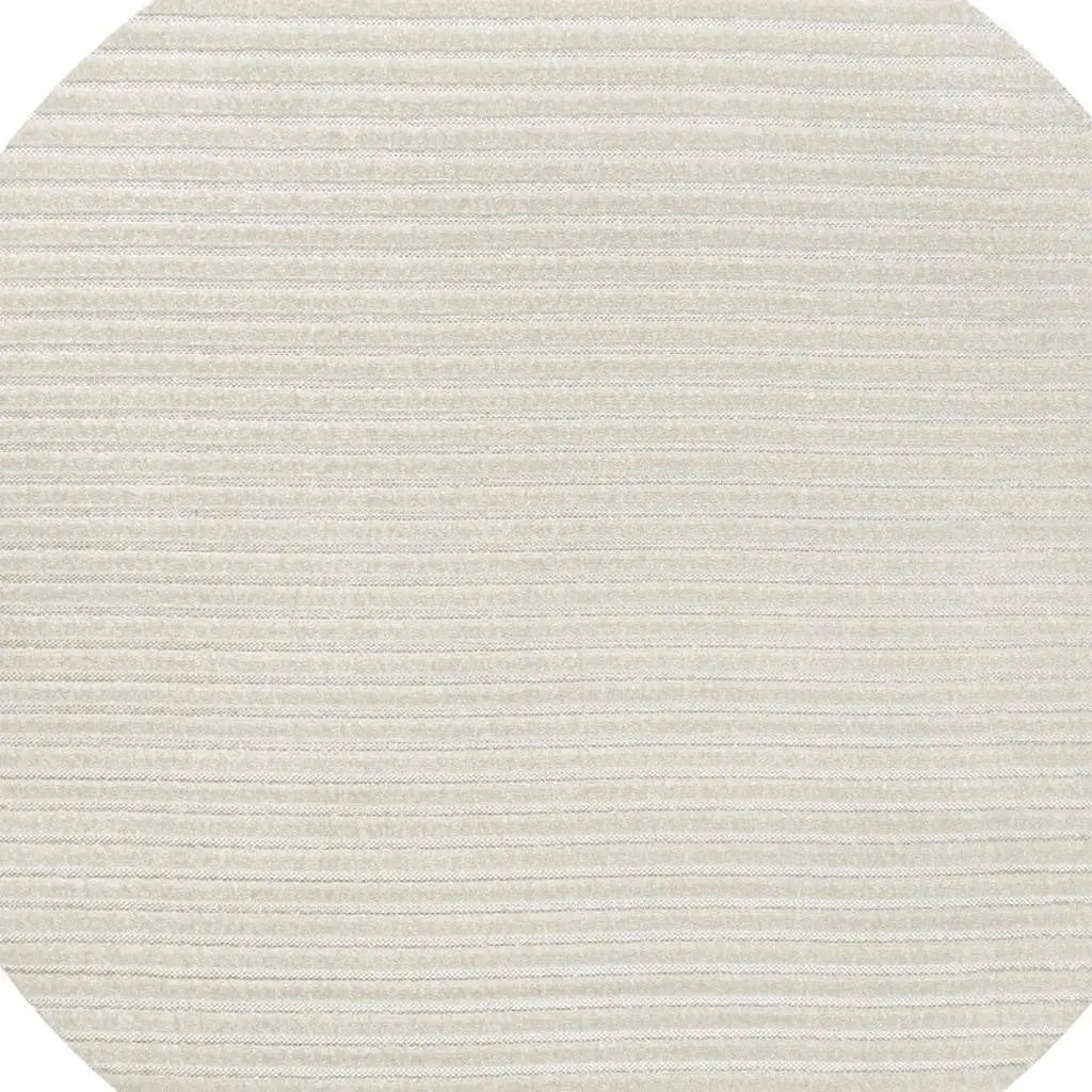 7' Ivory And Cream Round Striped Indoor Outdoor Area Rug Homeroots Outdoor