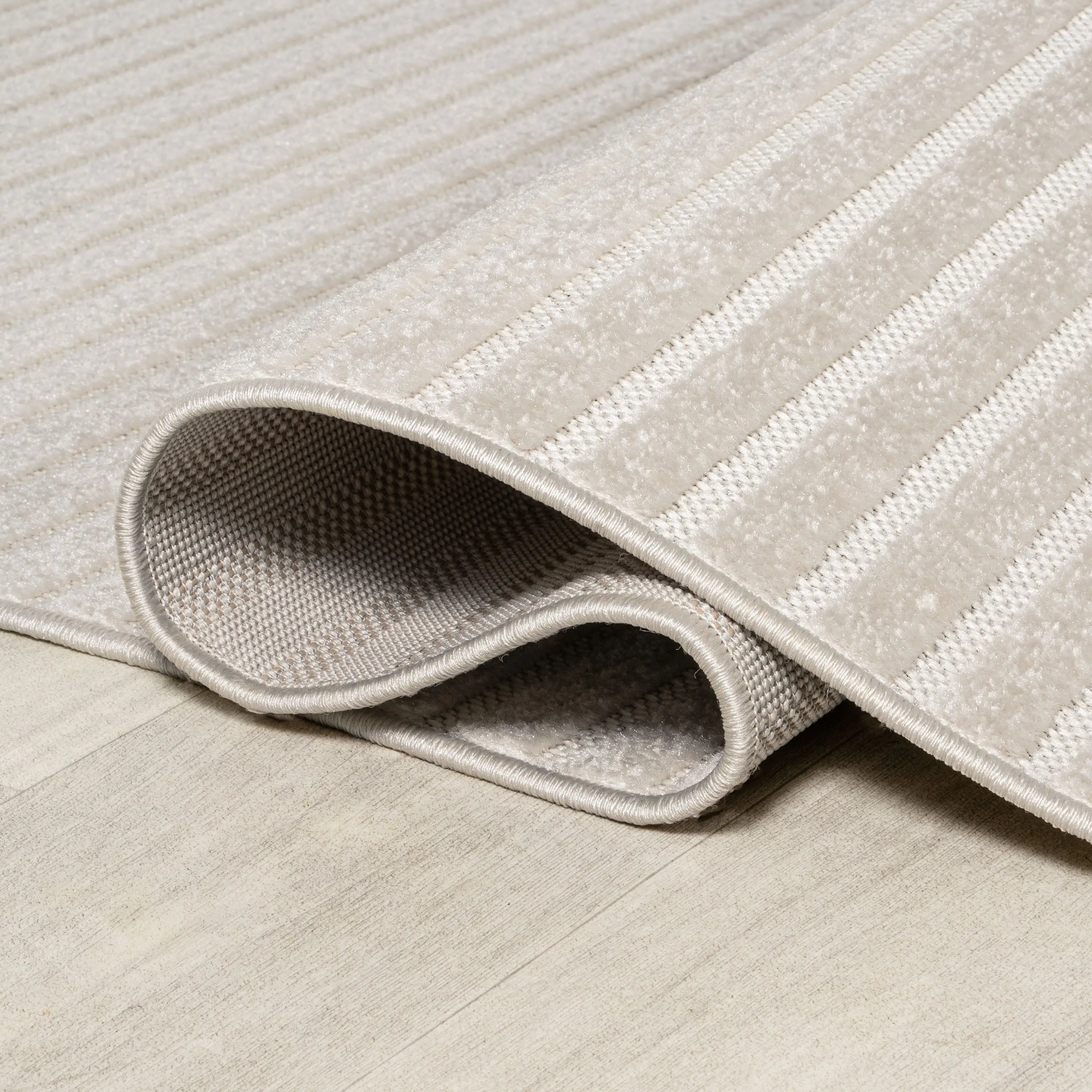 7' Ivory And Cream Round Striped Indoor Outdoor Area Rug Homeroots Outdoor