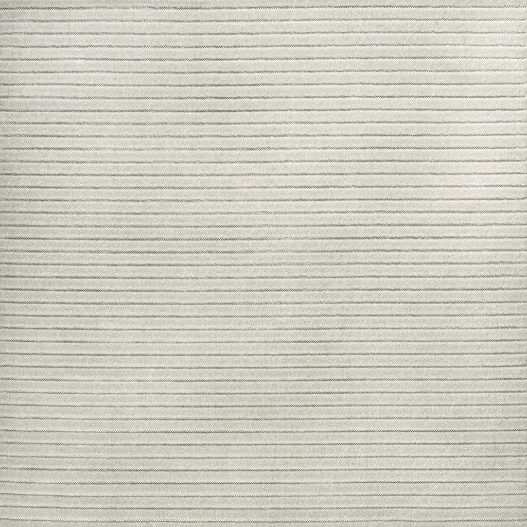 7' Ivory And Cream Square Striped Indoor Outdoor Area Rug Homeroots Outdoor