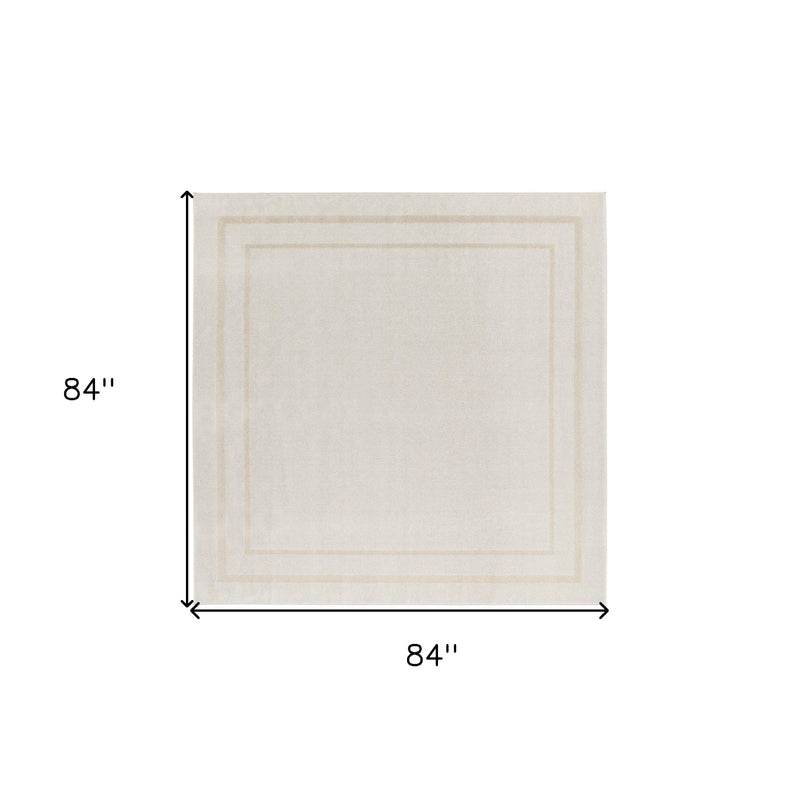 7' Ivory And Gold Square Indoor Outdoor Area Rug Homeroots Outdoor