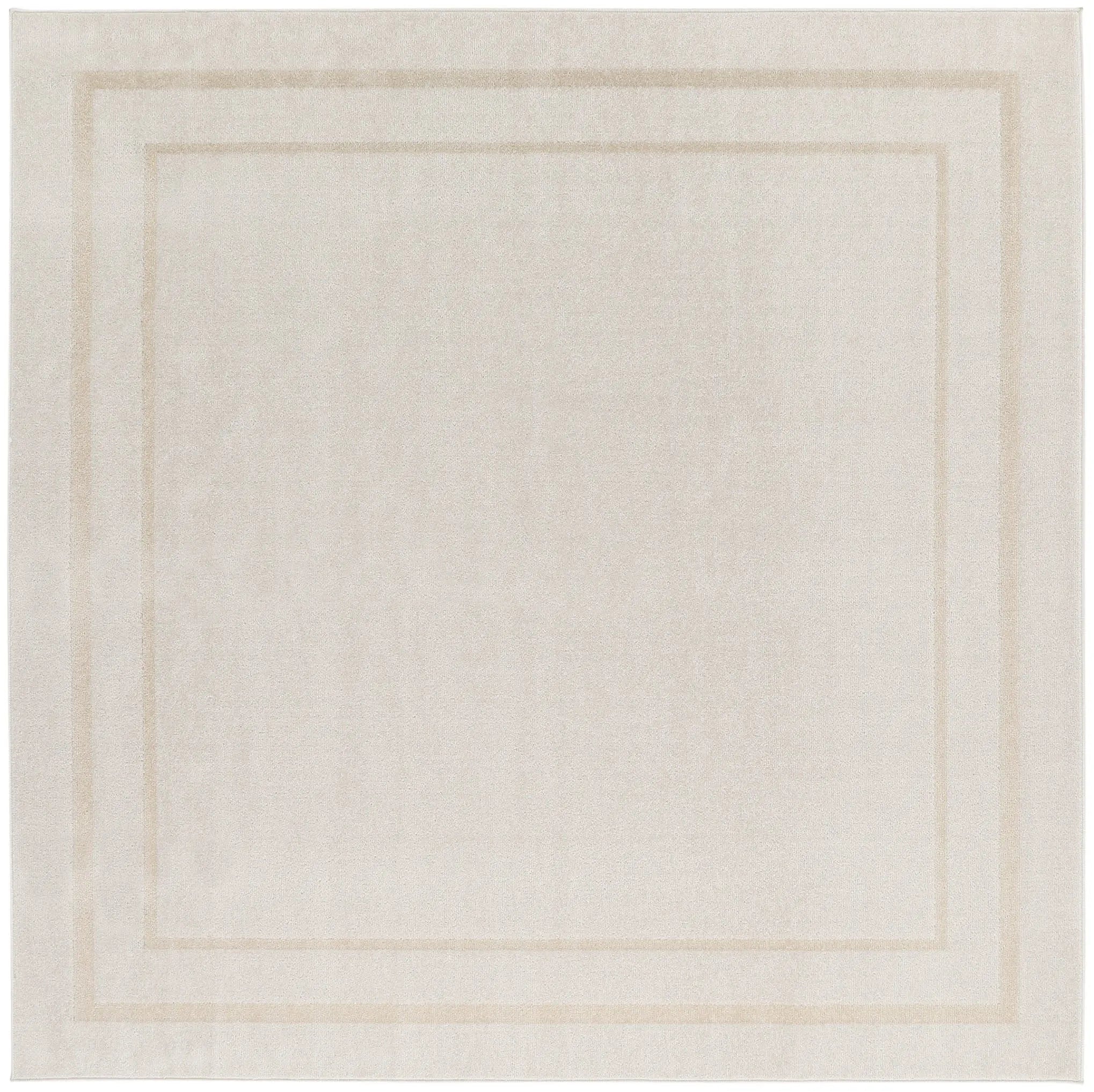 7' Ivory And Gold Square Indoor Outdoor Area Rug Homeroots Outdoor