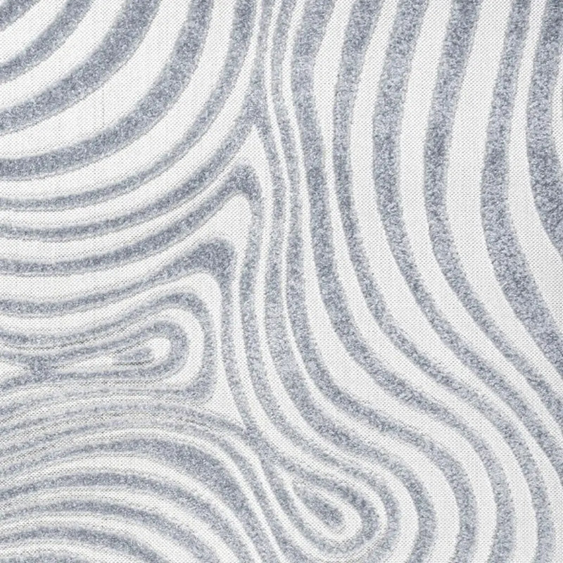 7' Light Blue And Ivory Square Abstract Indoor Outdoor Area Rug Homeroots Outdoor