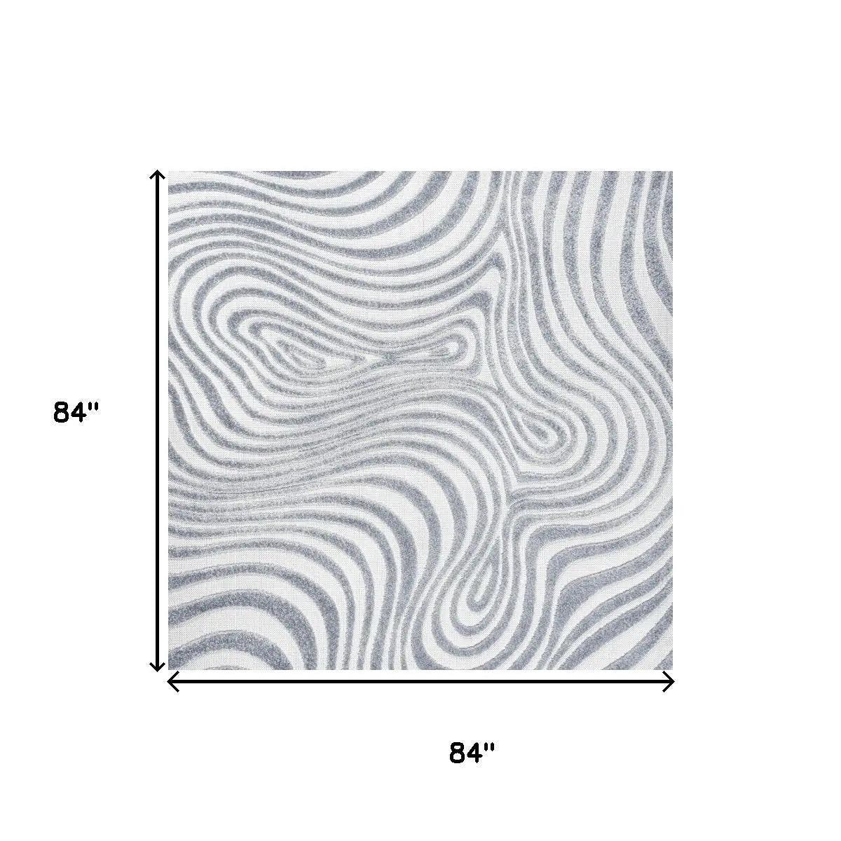 7' Light Blue And Ivory Square Abstract Indoor Outdoor Area Rug Homeroots Outdoor