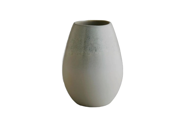 7" Light Gray Ceramic Oval Table Vase Homeroots Home Decor