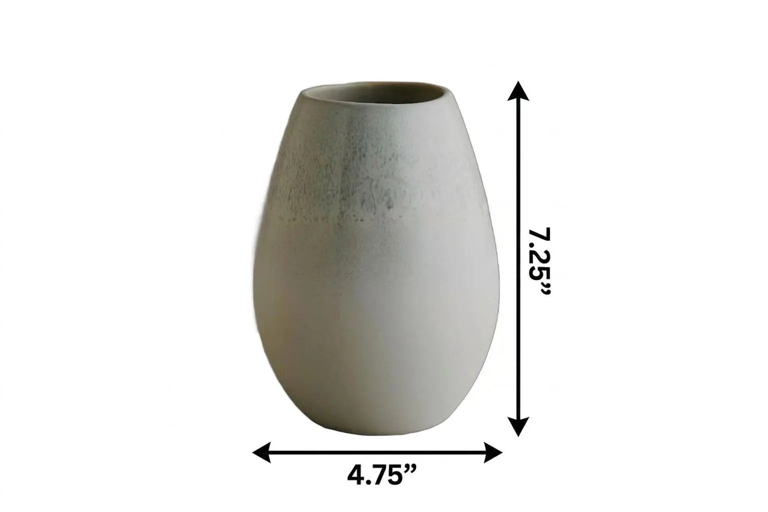 7" Light Gray Ceramic Oval Table Vase Homeroots Home Decor