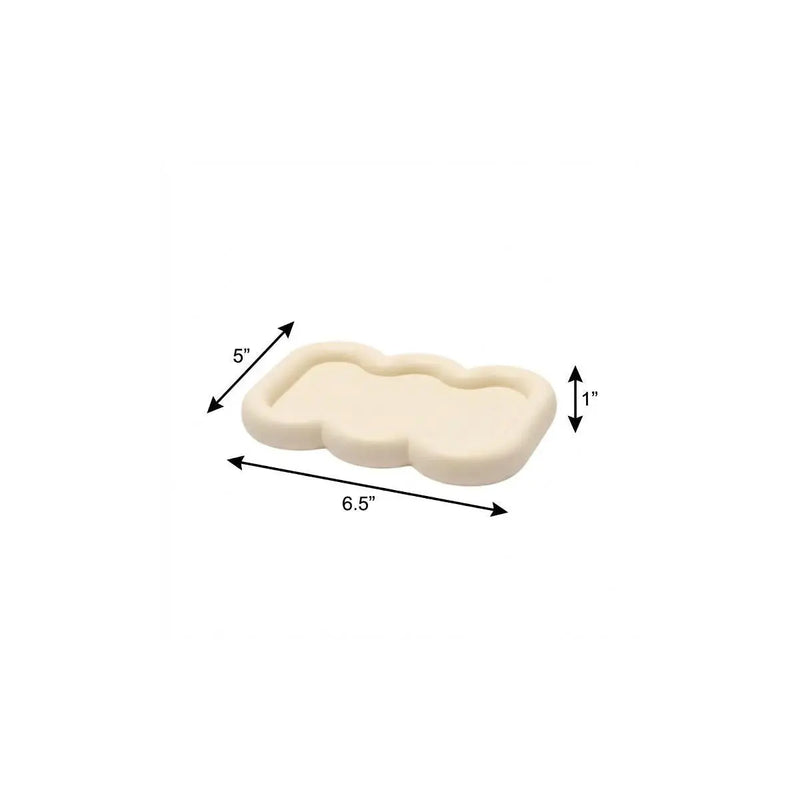 7" Light Yellow Resin Handmade Curvy Scalloped Trinket Tray Homeroots Kitchen & Dining
