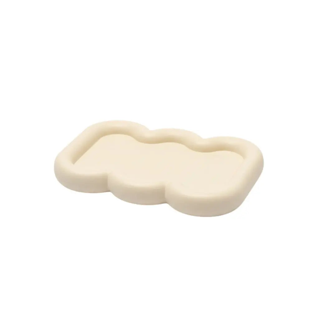 7" Light Yellow Resin Handmade Curvy Scalloped Trinket Tray Homeroots Kitchen & Dining