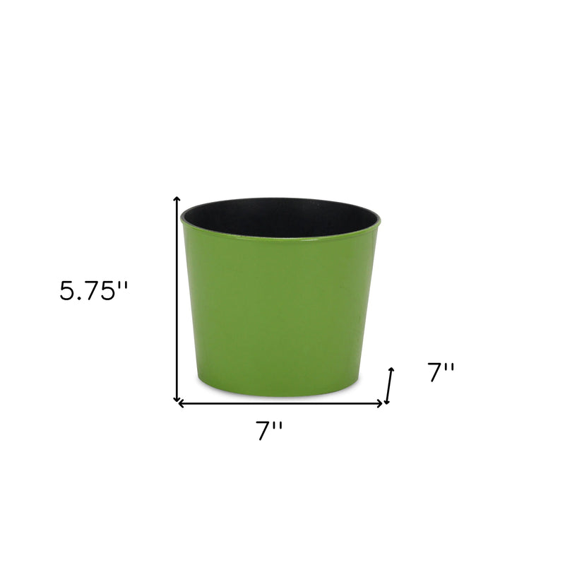 7" Lime Green Recycled Plastic Indoor Outdoor Round Pot Planter Homeroots Outdoor