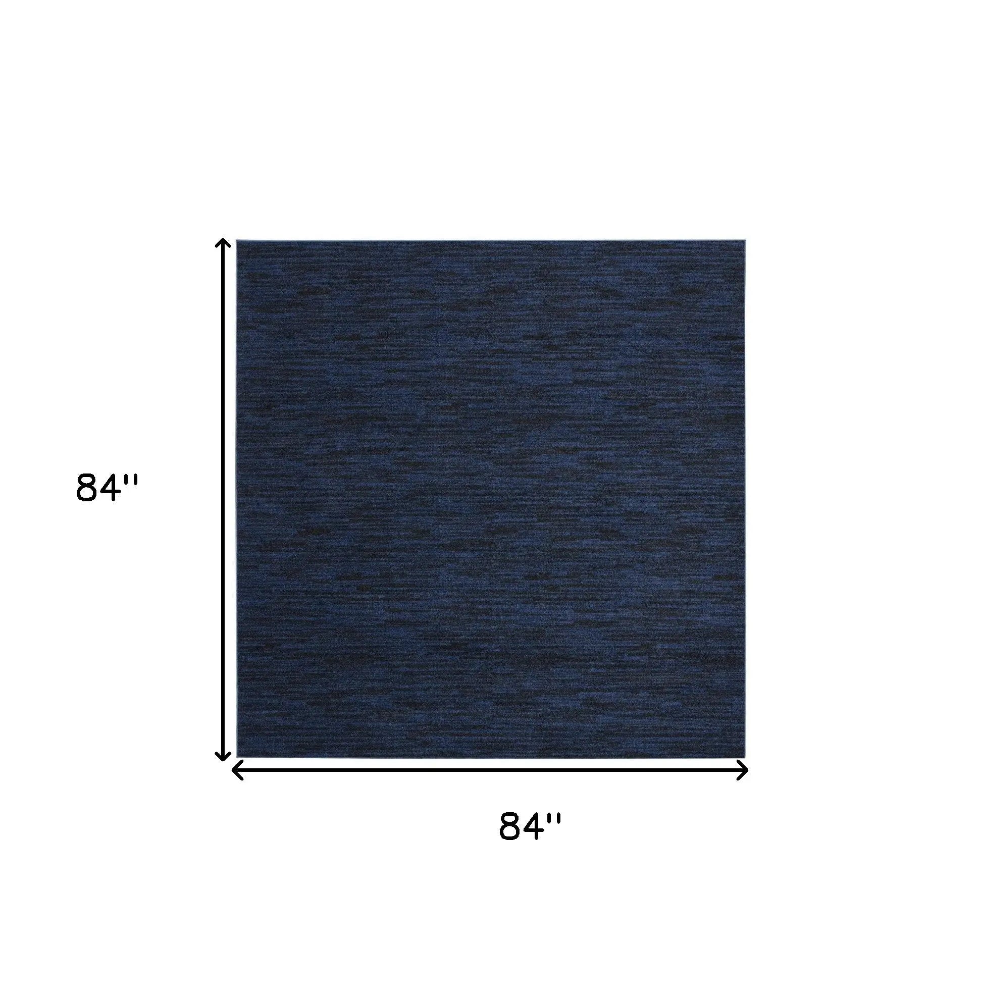 7' Midnight Blue Square Indoor Outdoor Area Rug Homeroots Outdoor