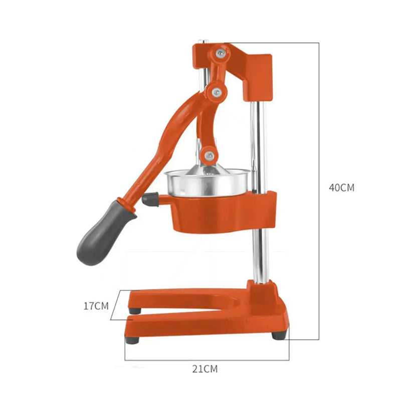 7" Orange Cast Iron Manual Juicer Homeroots Kitchen & Dining