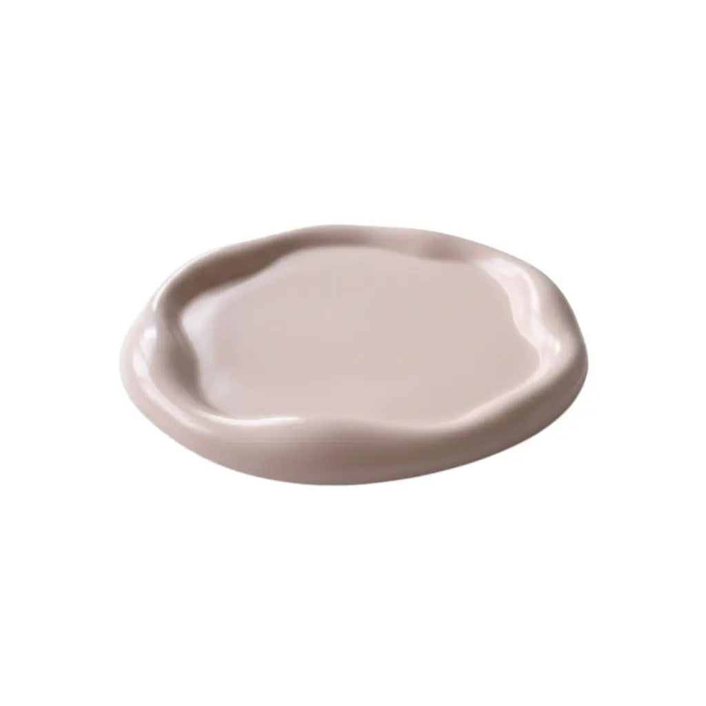 7" Pale Pink Resin Handmade Round Trinket Tray Homeroots Kitchen & Dining